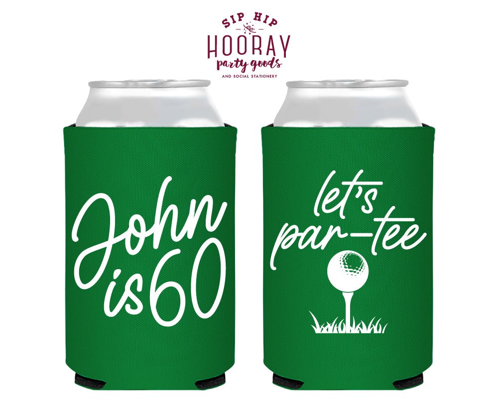 Let's Par Tee Custom Golf Birthday Party Can Coolers