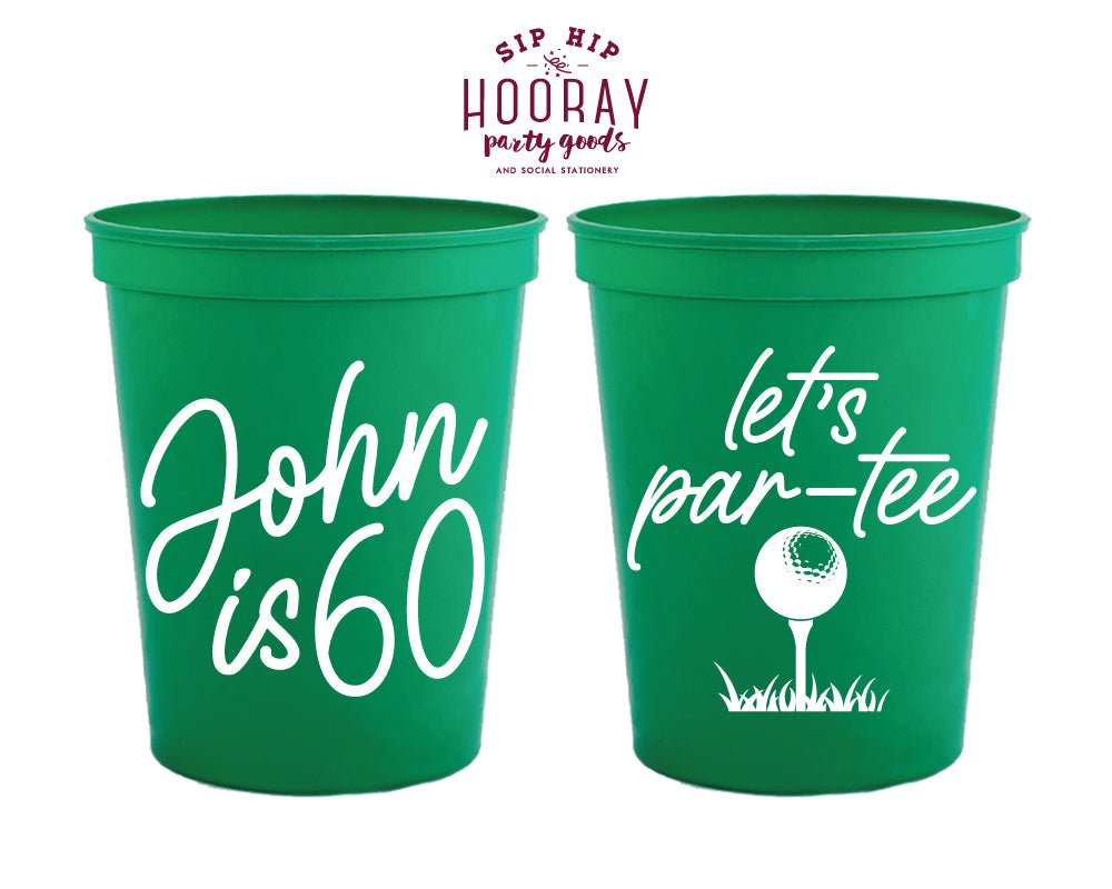 Let's Par Tee Custom Golf Birthday Party Stadium Cups