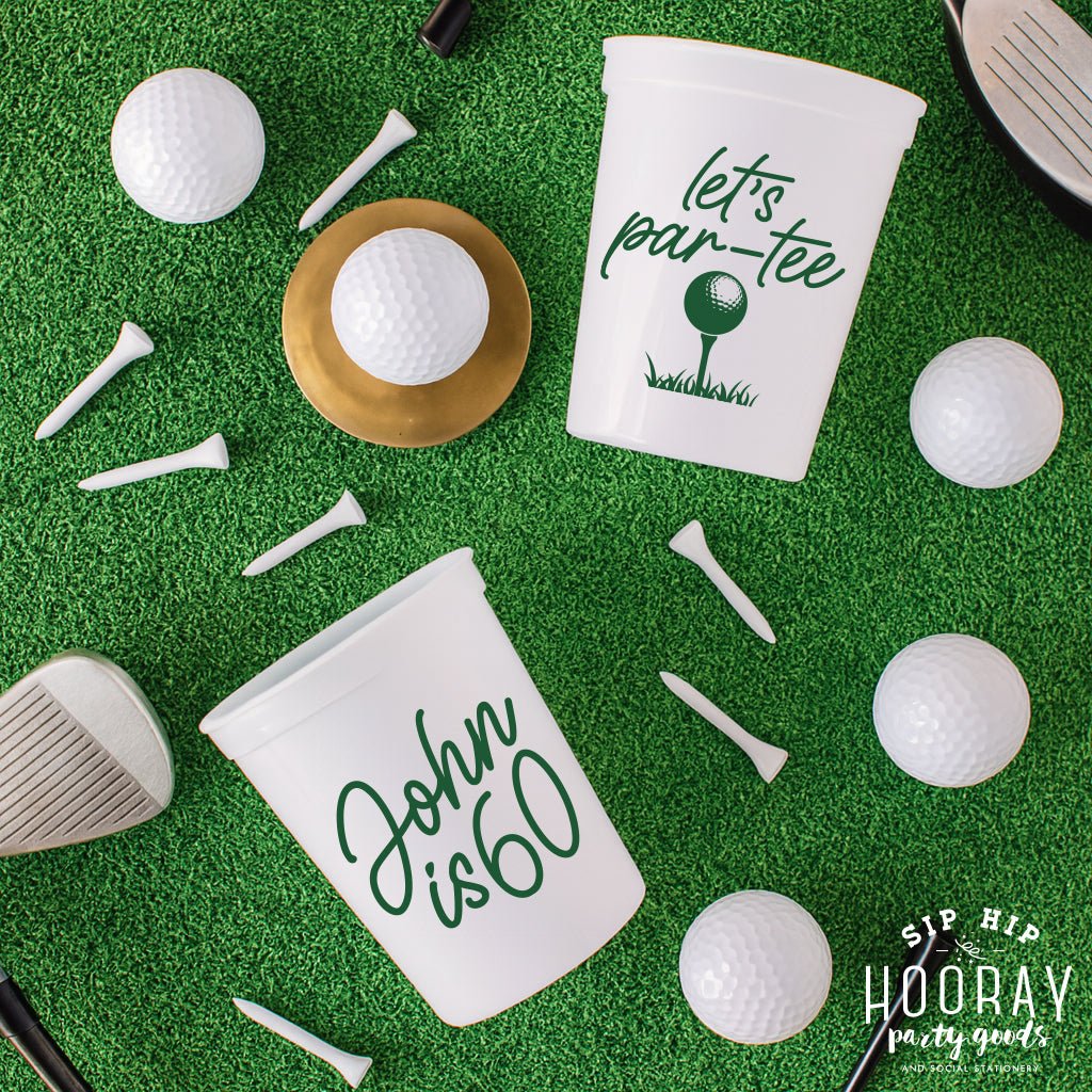 Let's Par Tee Custom Golf Birthday Party Stadium Cups