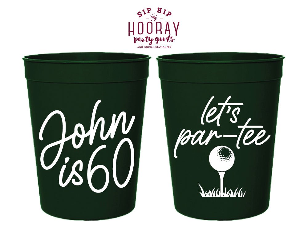 Let's Par Tee Custom Golf Birthday Party Stadium Cups