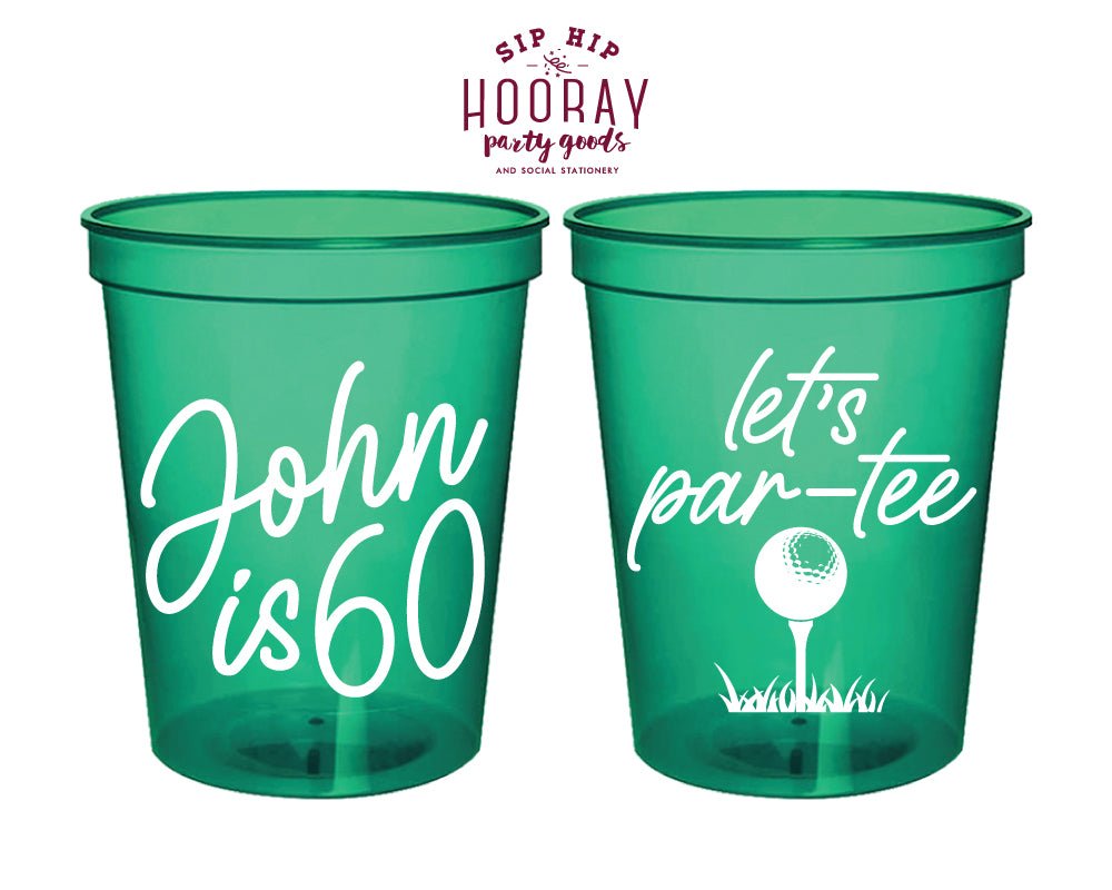 Let's Par Tee Custom Golf Birthday Party Stadium Cups