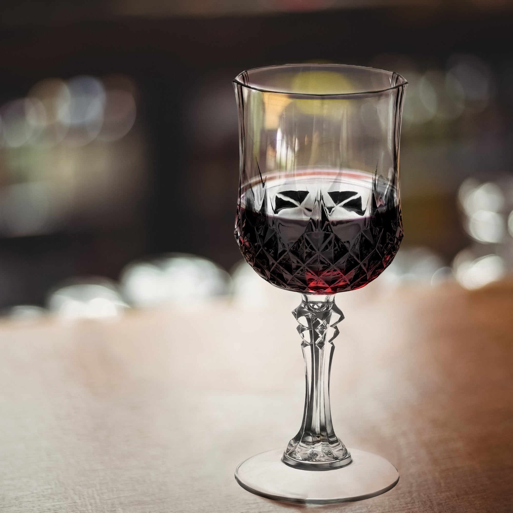 Crystal Cut Plastic Wine Glasses (8 oz. )