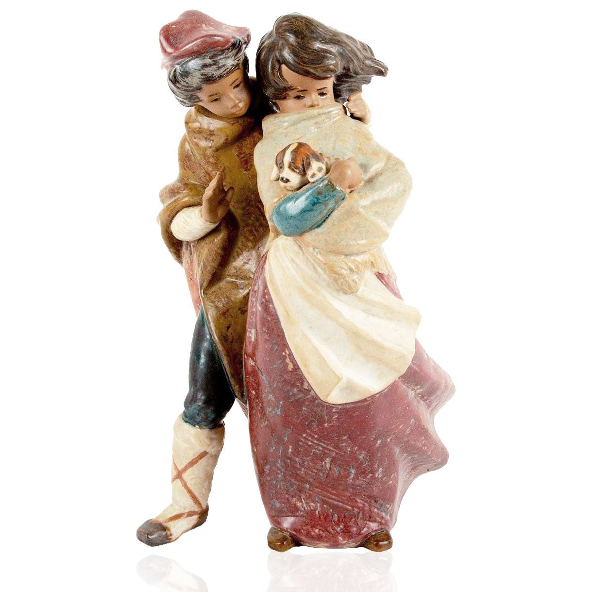 Lladro Facing The Wind Figurine