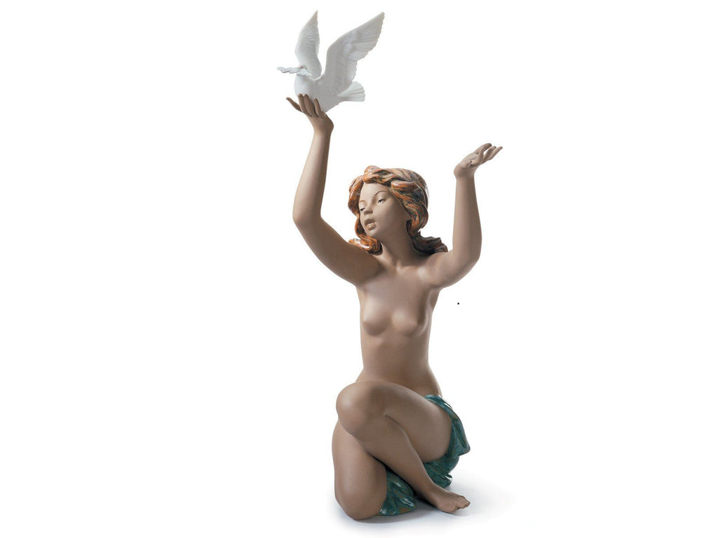 Lladro Peace Offering Woman Figurine - Gres Finish