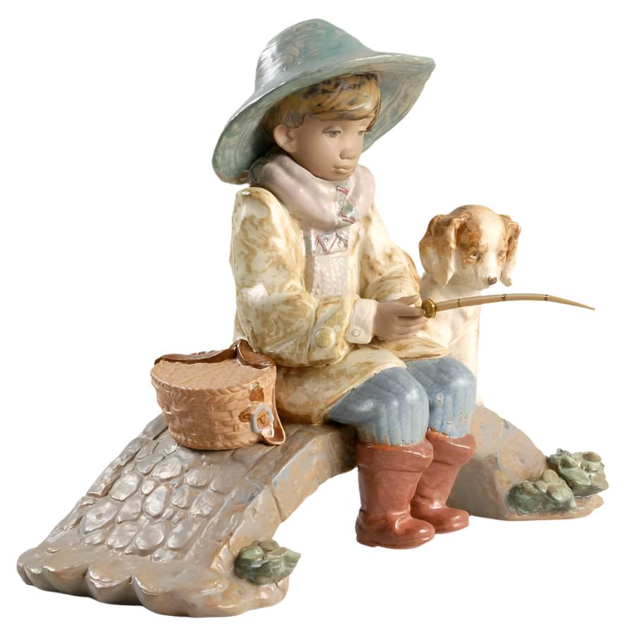 Lladro The Old Fishing Hole Figurine