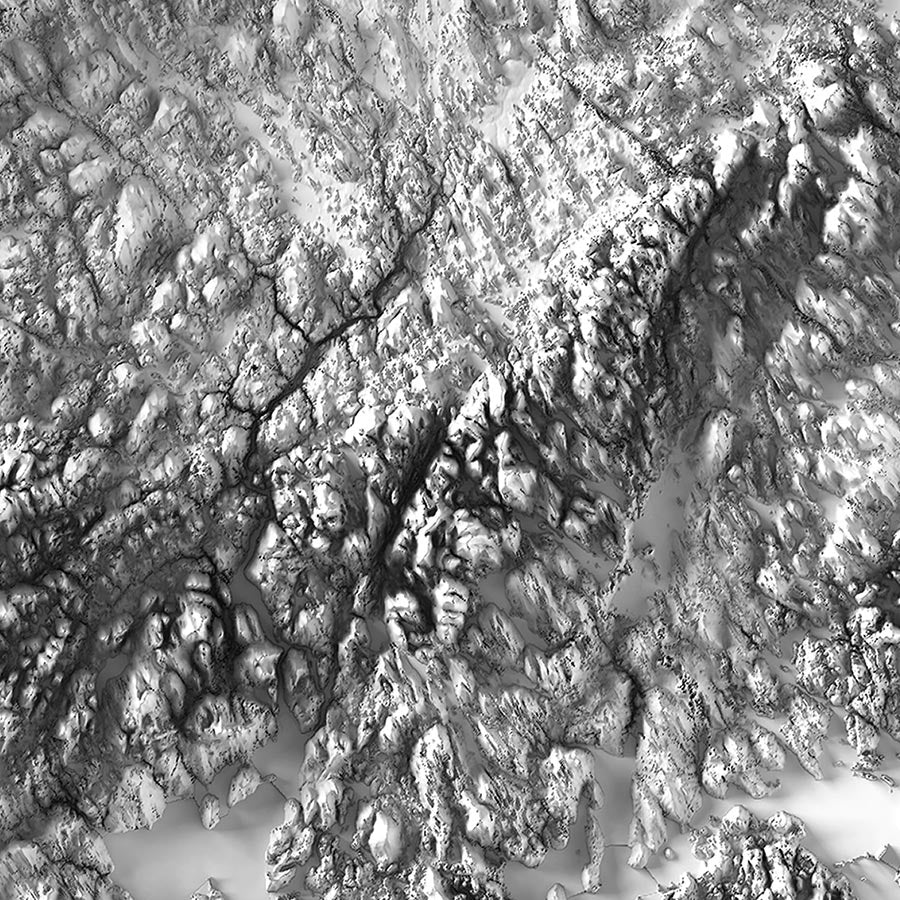 Maine Elevation Map - No Frame