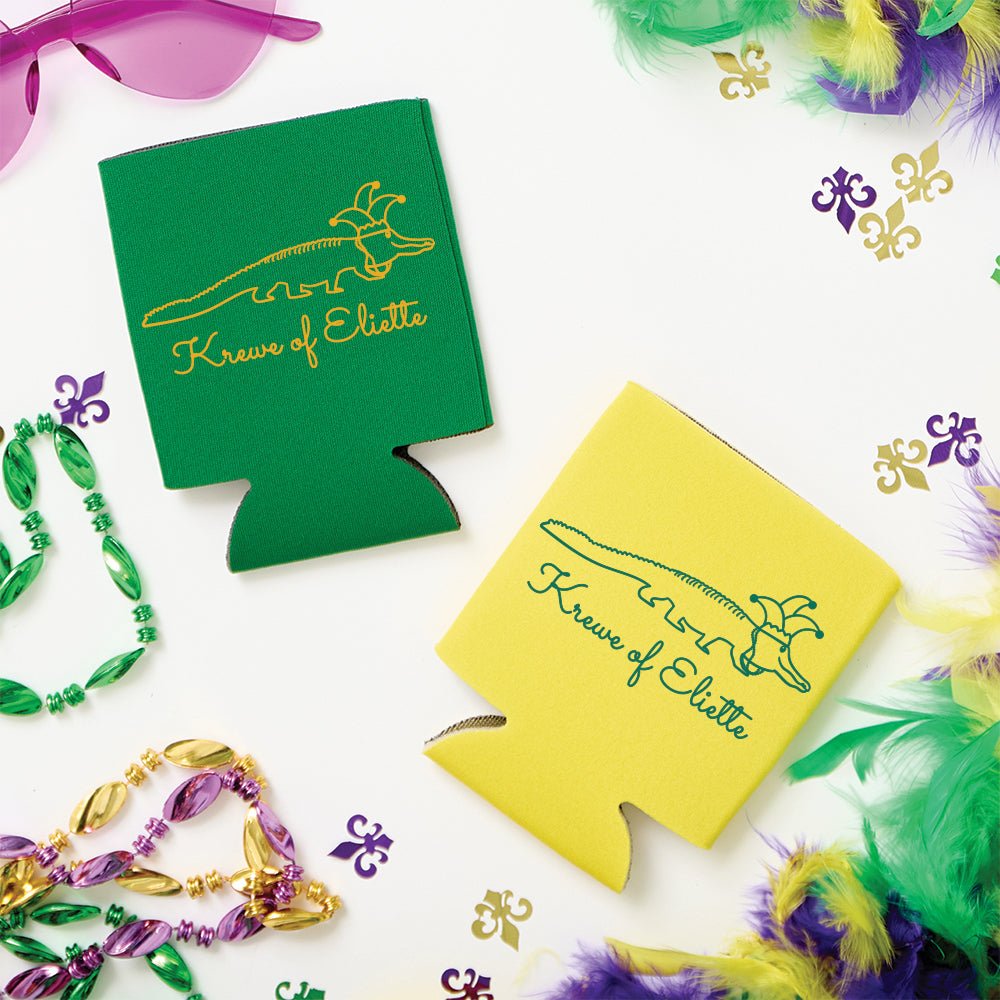 Mardi Gras Gator Custom Foam Can Coolers
