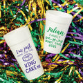 Mardi Gras King Cake Custom Foam Cups