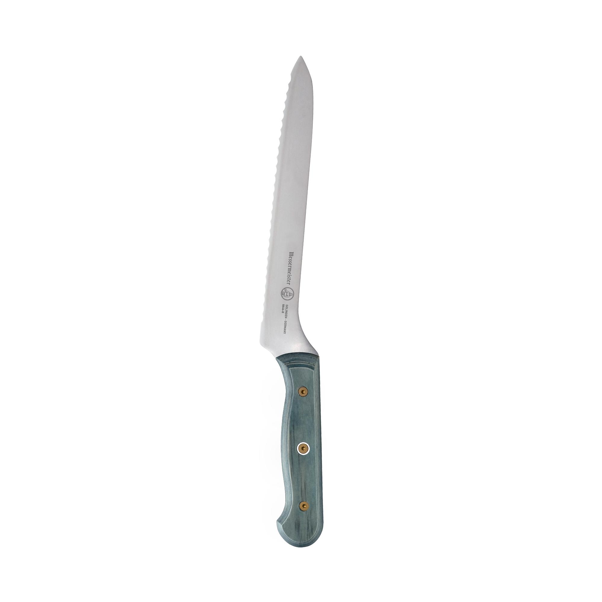 Custom Blue Scalloped Offset Knife - 8"