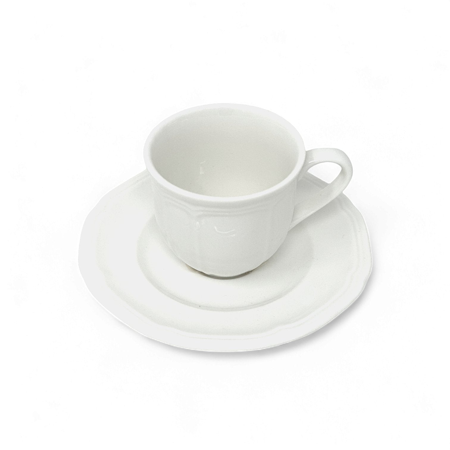 MIKASA ANTIQUE WHITE ESPRESSO CUP & SAUCER SET
