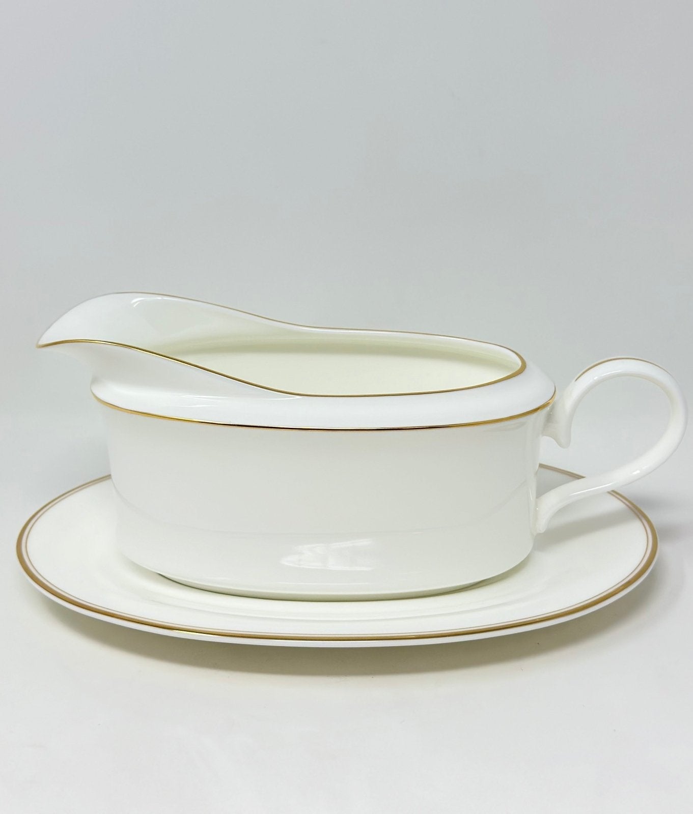 Mikasa Century Gold Gravy Boat with Stand
