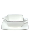 MIKASA COUTURE PLATINUM GRAVY BOAT WITH STAND