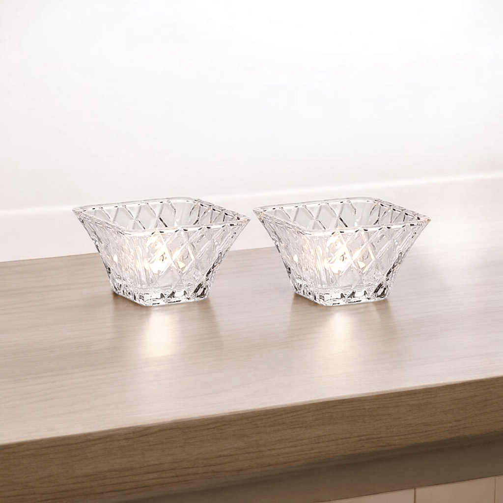 Mikasa Diamond Sparkle Votive Tealight Holder - Set of 2