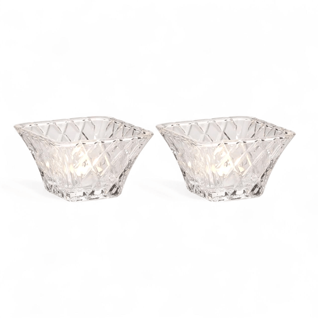 Mikasa Diamond Sparkle Votive Tealight Holder - Set of 2