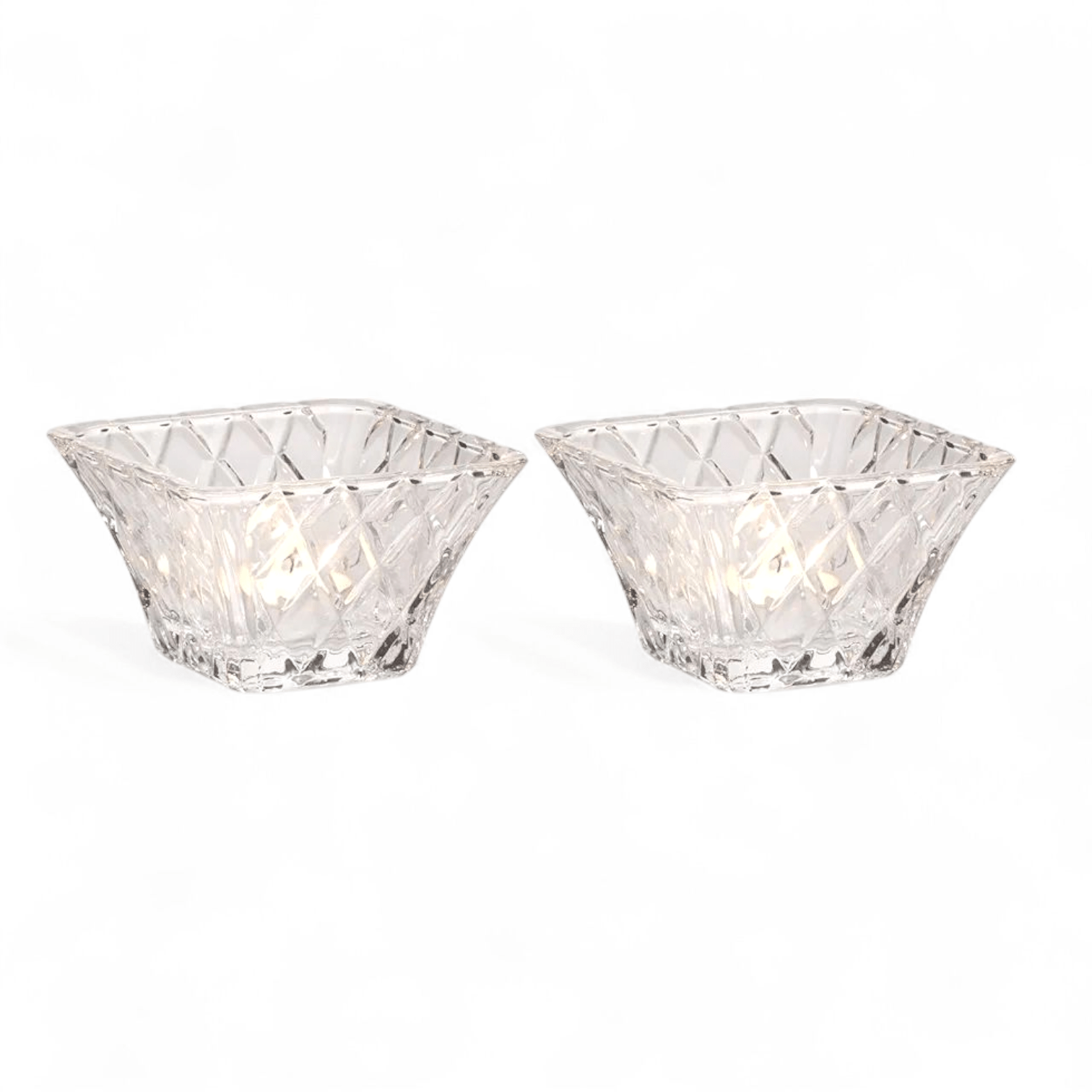 Mikasa Diamond Sparkle Votive Tealight Holder - Set of 2