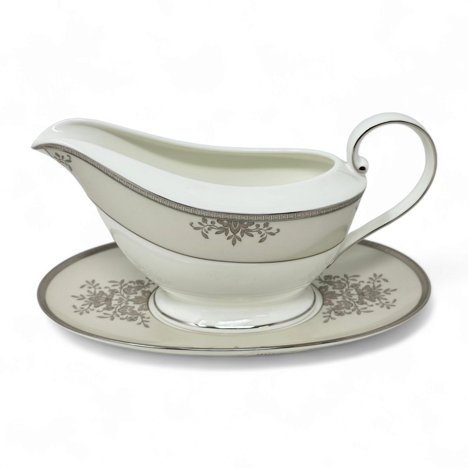 Mikasa Floral Elegance Platinum Gravy with Stand