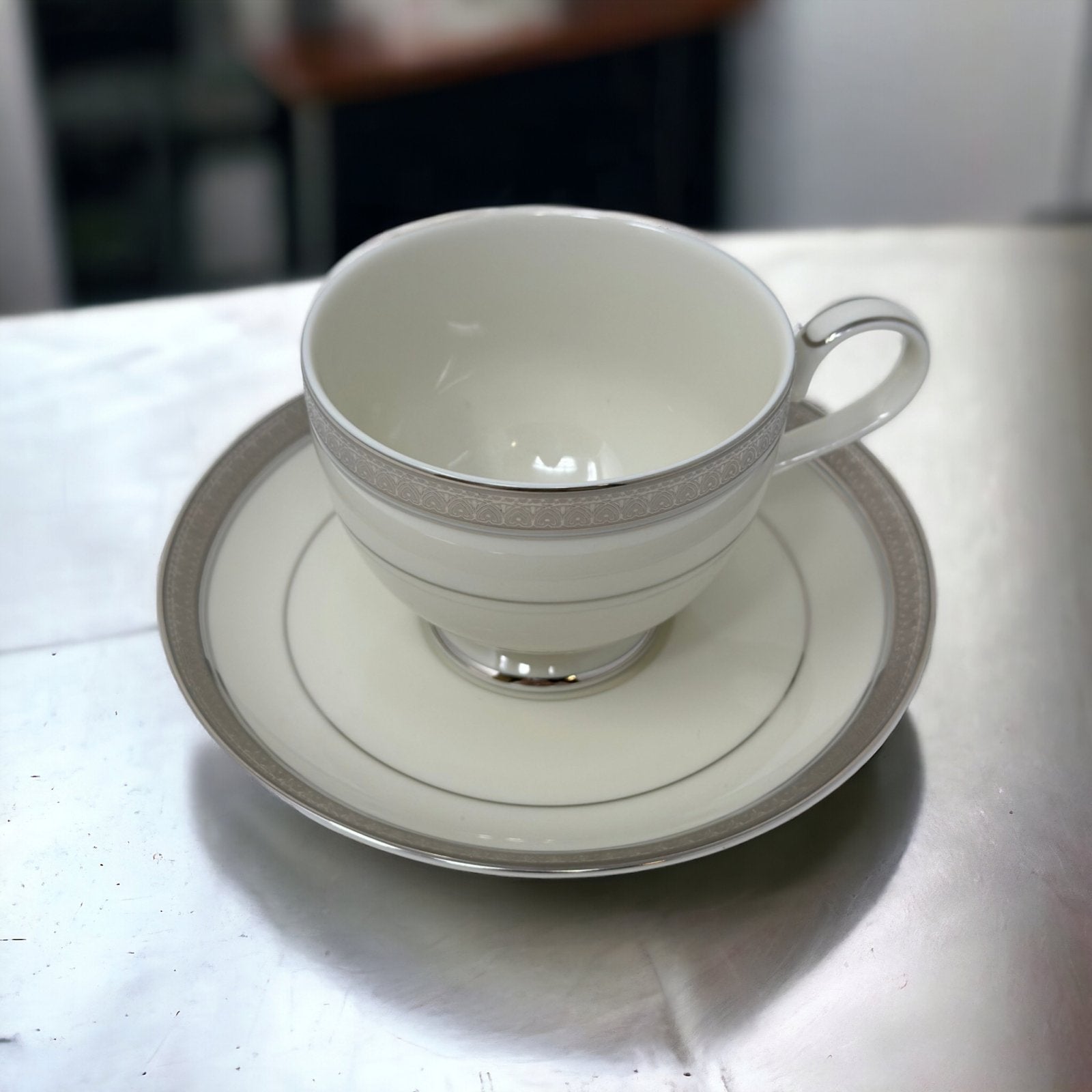Mikasa Palatial Platinum Cup and Saucer Set