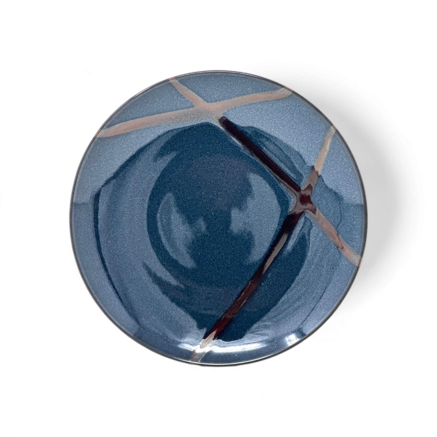 MIKASA SEDONA BLUE with STRIPE SALAD PLATE