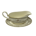 Minton Legacy Pink Flowers Gravy Boat with Stand Set