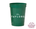 Modern Last Name Fluted 16oz Stadium Cups