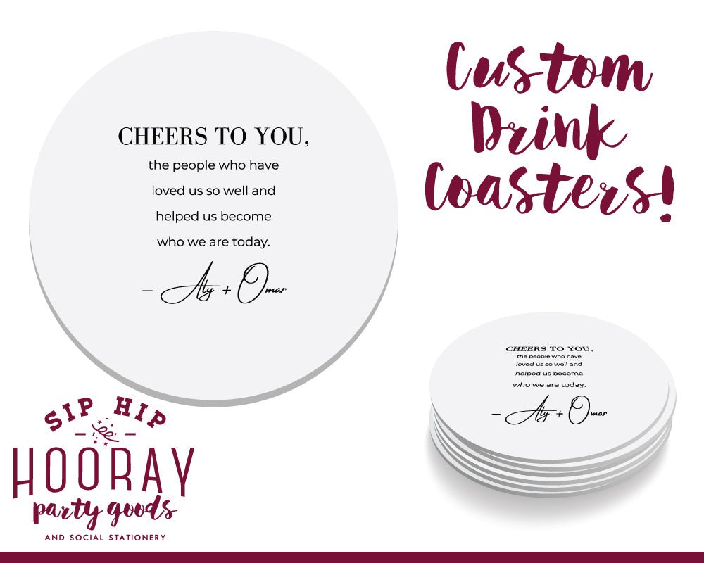 Monogram Cheers To You Wedding Coasters, #3004