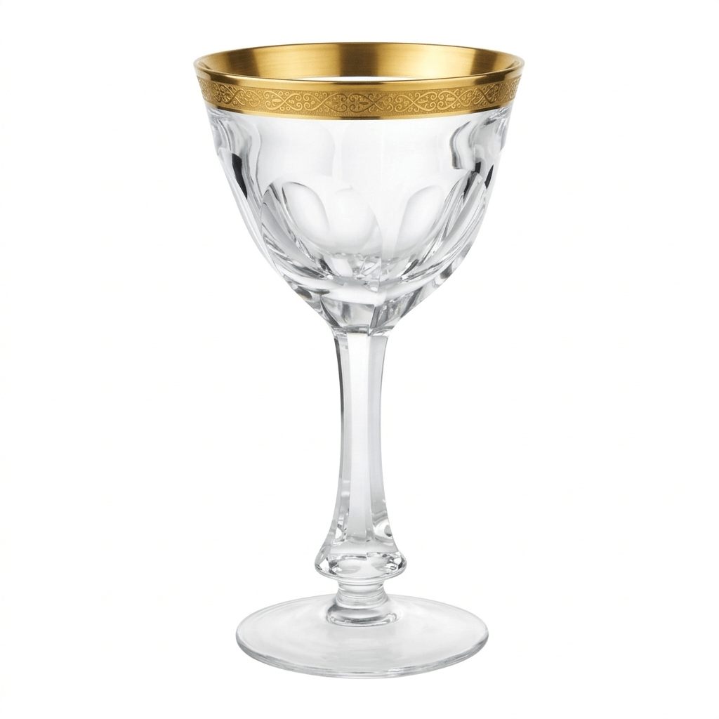 Moser Lady Hamilton Gold Encrusted Band Wine Glass