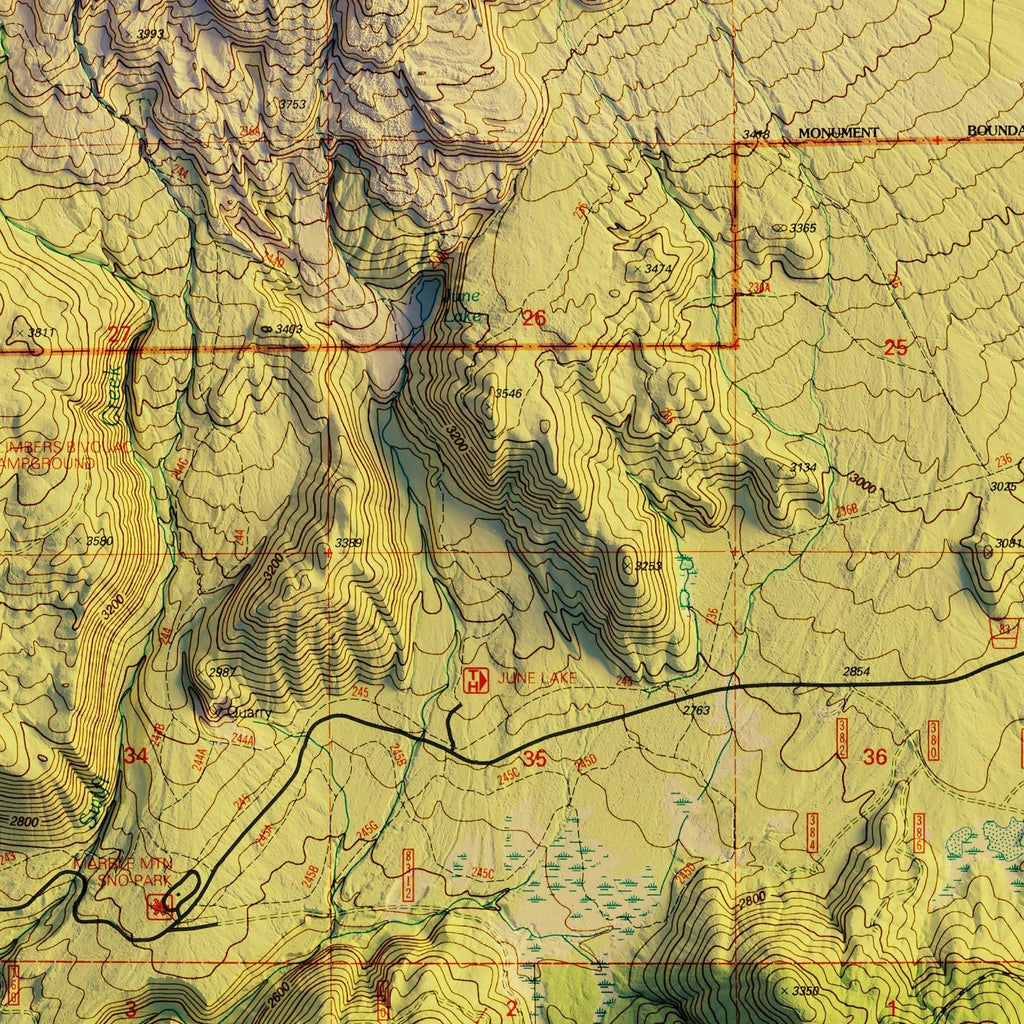 Mount St. Helens, WA 1998 Shaded Relief Map - No Frame