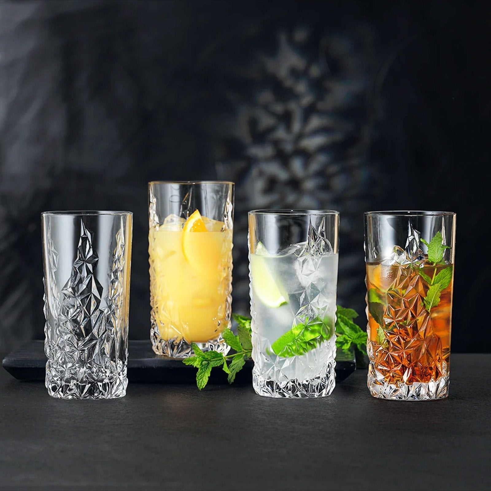Nachtmann Crystal Sculpture Longdrink Glass - Set of 4