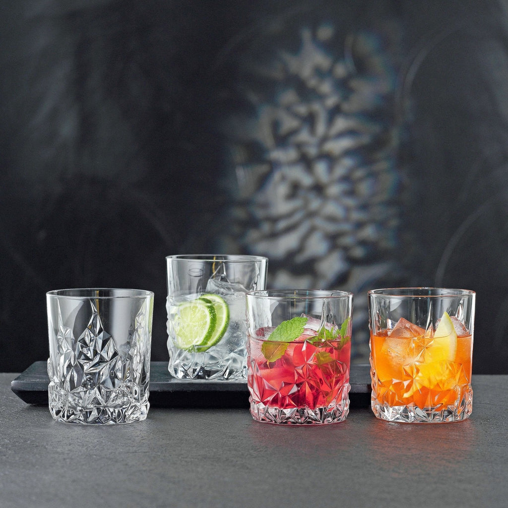 Nachtmann Crystal Sculpture Whisky Tumbler Glass - Set of 4