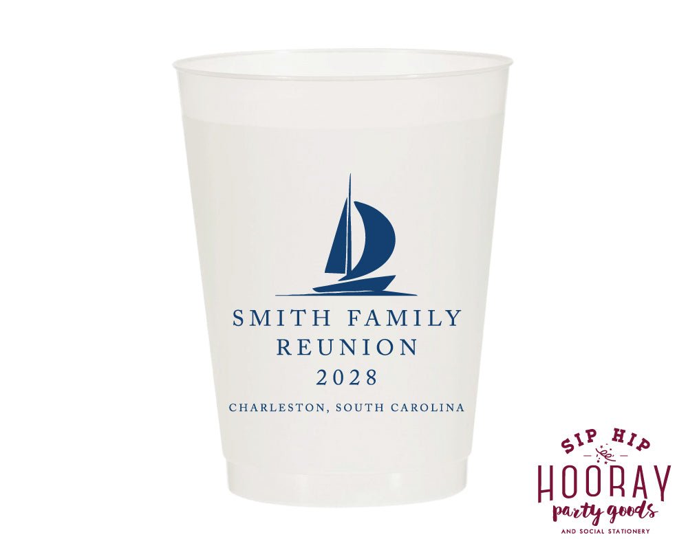 Nautical Family Reunion Minimalist Frosted Cups