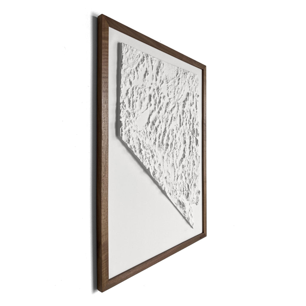 Nevada - White 3D Raised Relief Map