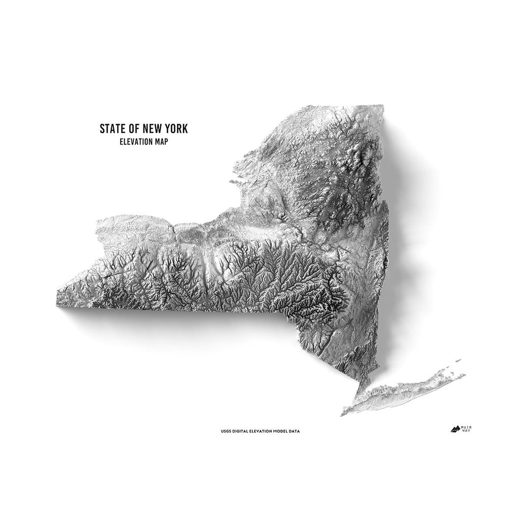 New York Elevation Map - No Frame