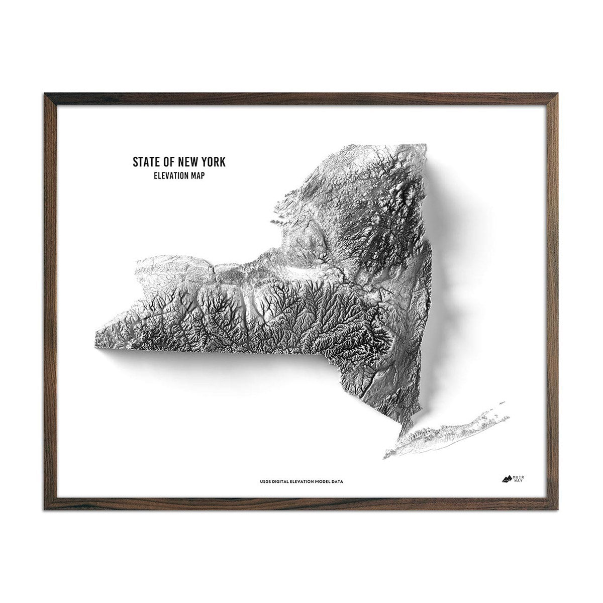 New York Elevation Map - No Frame