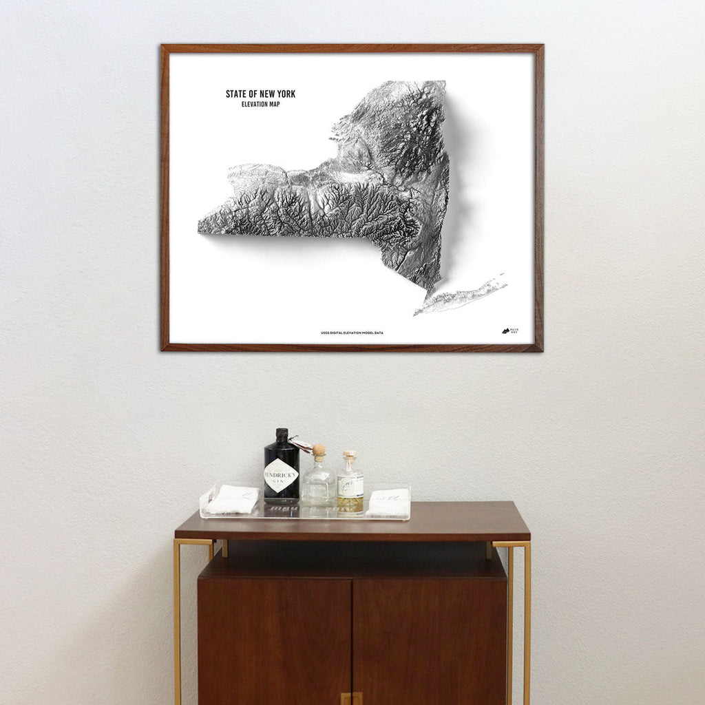 New York Elevation Map - No Frame