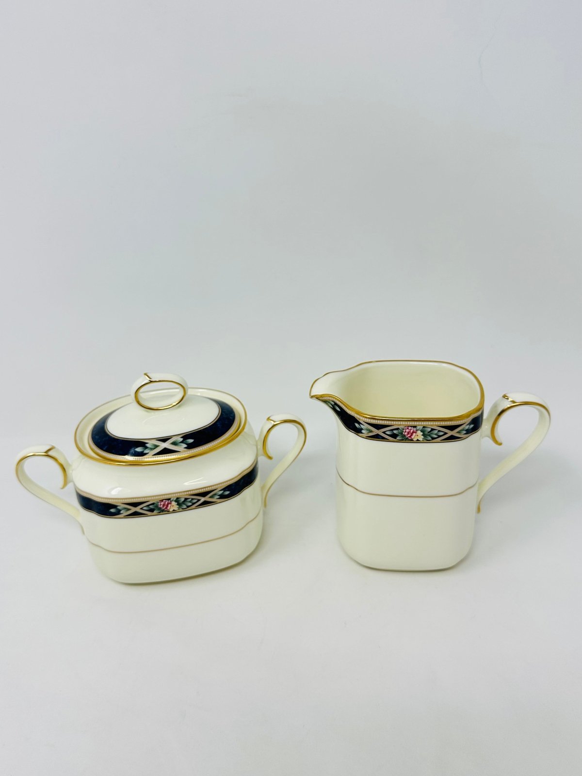 Noritake Azure Garden Creamer & Sugar Set