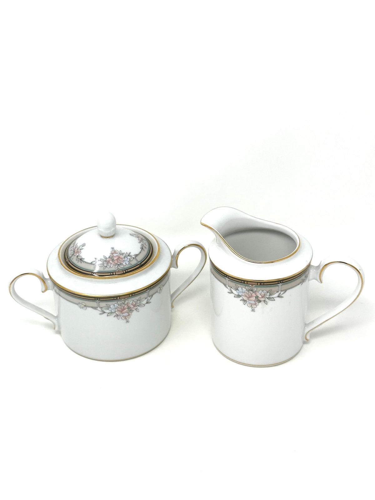 NORITAKE BLOSSOM MIST CREAMER AND SUGAR SET