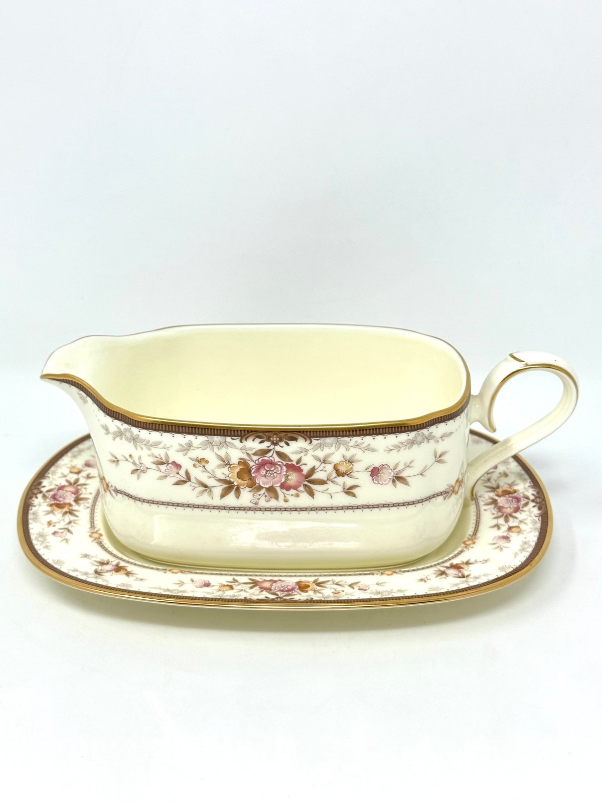 NORITAKE BRENTLY GRAVY BOAT W/ STAND SET