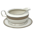 NORITAKE CAMEROON SAND GRAVY BOAT & STAND