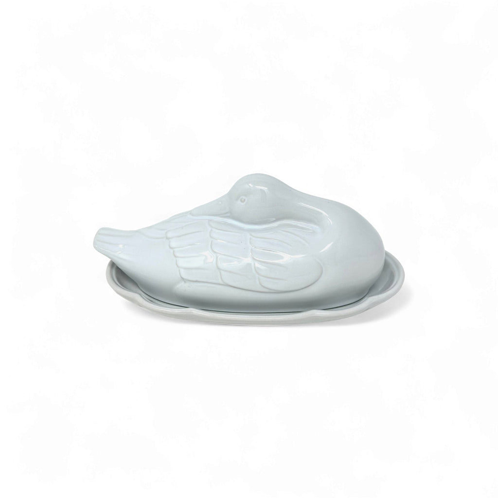Noritake Centennial White Duck Covered Butter Dish