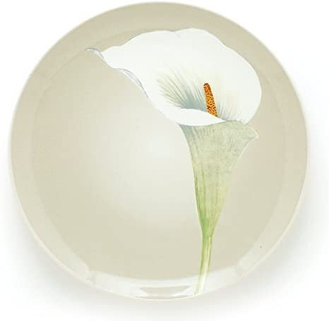 Noritake Colorwave Cream Floral Accent Plate Calla Lily