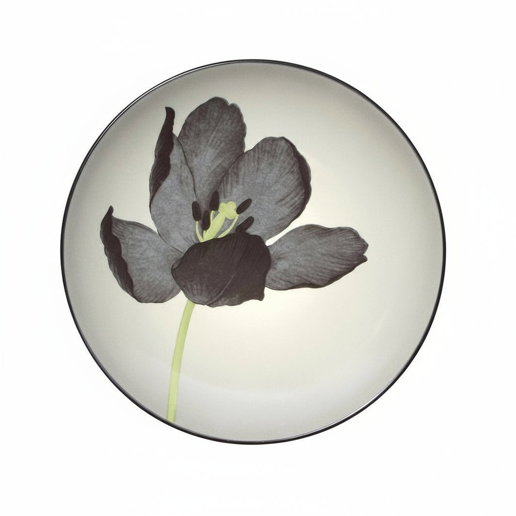 Noritake Colorwave Graphite Floral Accent Plate Tulip