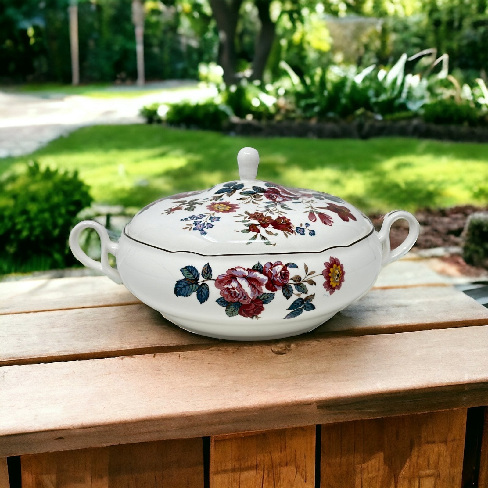 Noritake Damask Bouquet Covered Vegetable Bowl