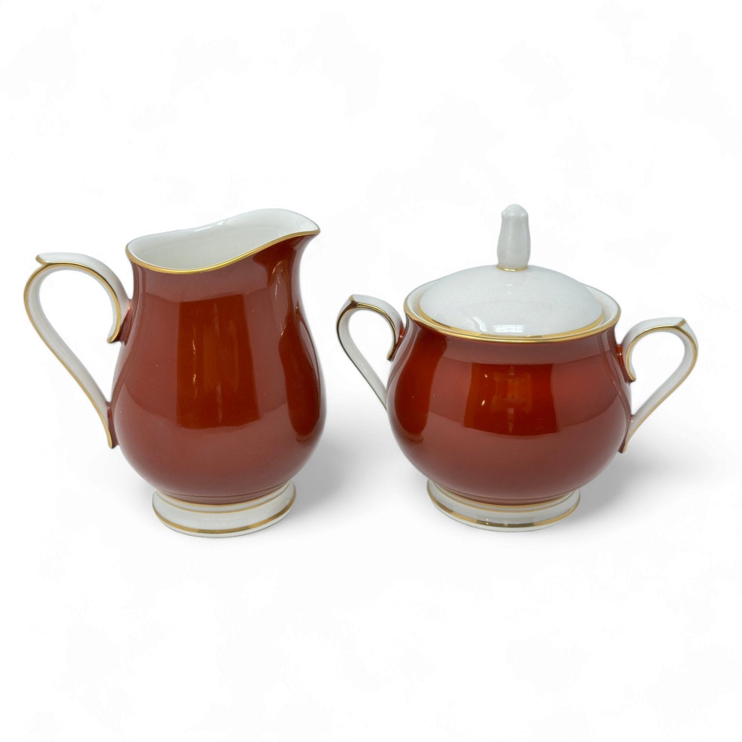 Noritake Ivory and Sienna Creamer & Sugar Set