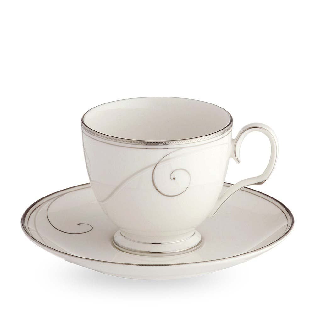 Noritake Platinum Wave Cup & Saucer Set