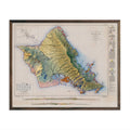 Oahu 1938 Shaded Relief Map - No Frame