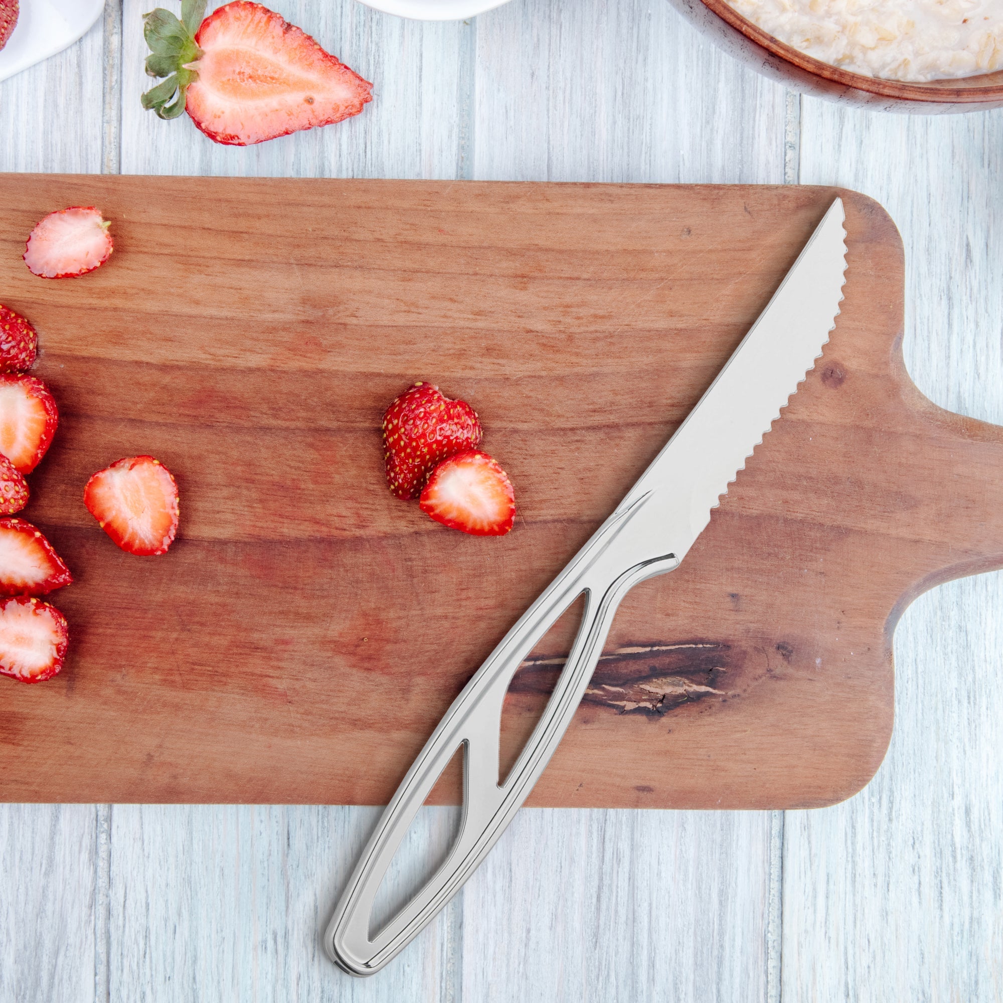 Silver Disposable Plastic Steak Knives