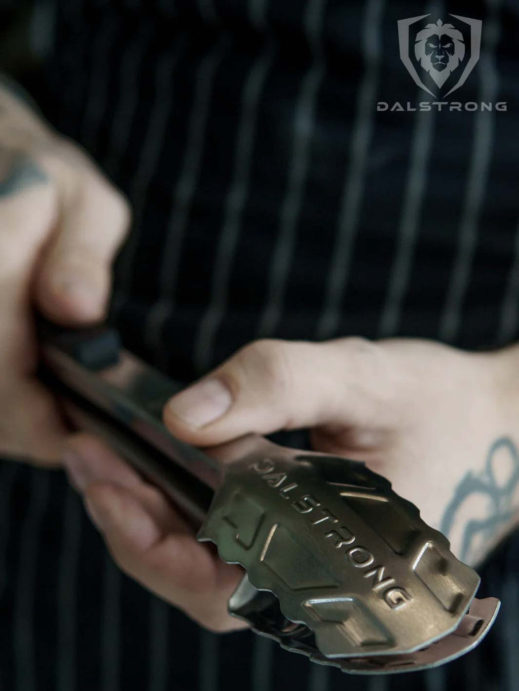 Food Tongs 12" | Stainless Steel Arms & Scalloped Tips | Dalstrong ©