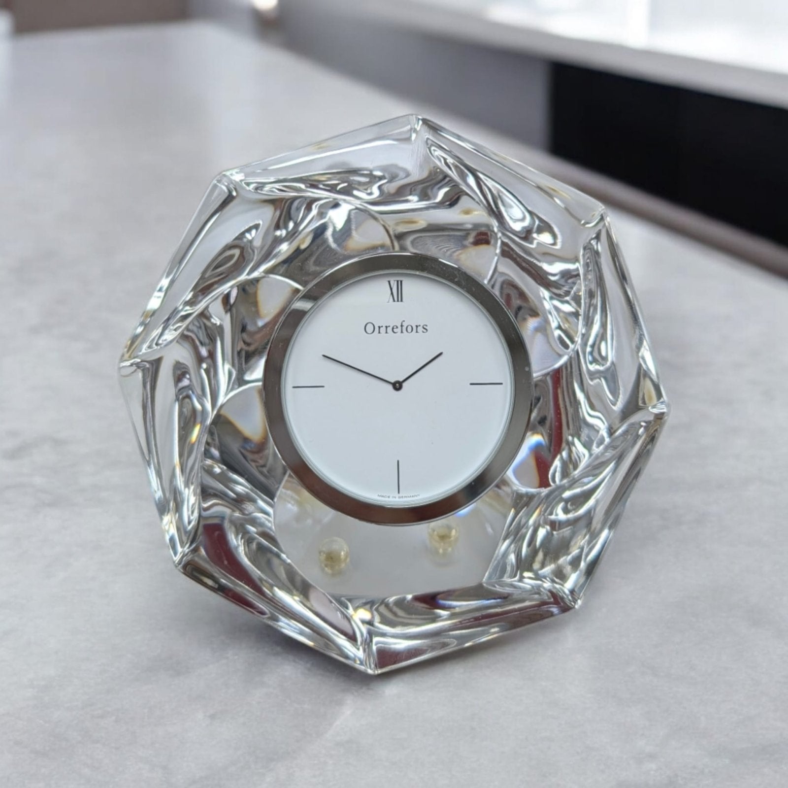 Orrefors Crystal Table Clock