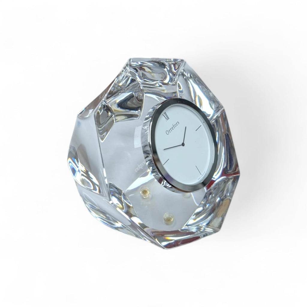 Orrefors Crystal Table Clock