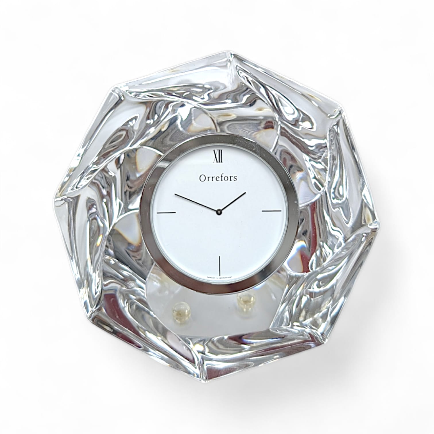 Orrefors Crystal Table Clock